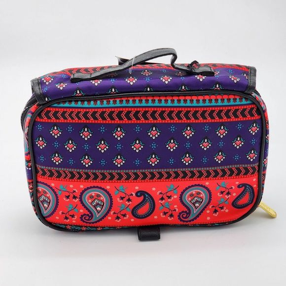 Soho Beauty Paisley Red Purple Hanging Makeup Bag - Picture 4 of 15